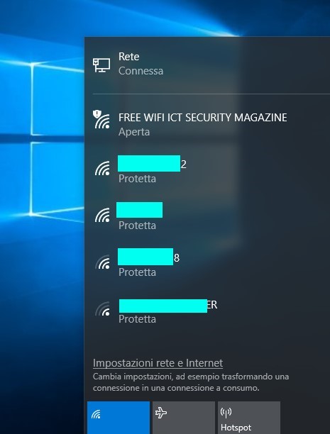 Risultato del test sul terminale